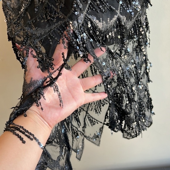 New Black Sequin Midi Dress - Picture 13 of 14